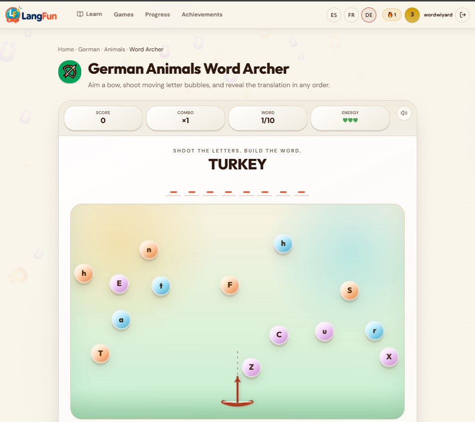 LangFun screenshot 2